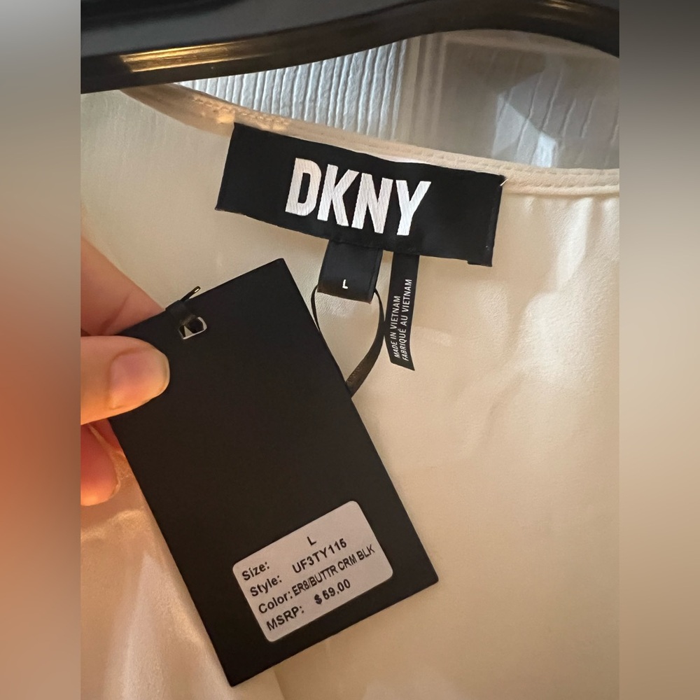 DKNY Ivory Satin Top